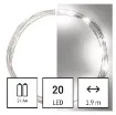 LED božična nano veriga, 1,9 m, 2 x AA, notranja, hladna bela, časovnik 