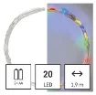 LED božična nano veriga, 1,9 m, 2x AA, notranja, večbarvna, časovnik 