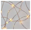 LED božična nano veriga, 1,9 m, 2x AA, notranja, topla bela, časovnik 