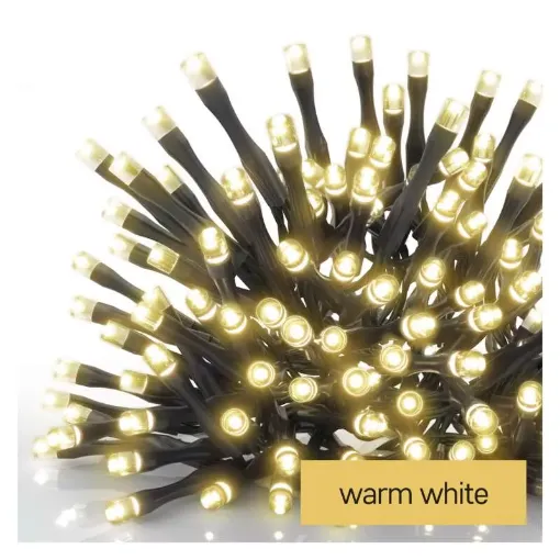 LED božična veriga, 5,6 m, 3x AA, zunanja in notranja, toplo bela, časovnik 