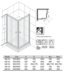 BASIC TUŠ KABINA KVADRATNA 90 EASY - WE-03 90KP 160 EF